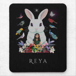Mousepad Coelho, Flores e Aves Design personalizadas