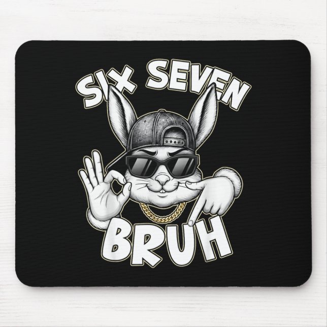 Mousepad Coelho fofo bunny 67 lindo seis sete gen meme (Frente)