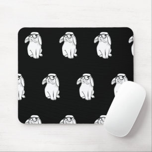 Mousepad Coelho Hipster Coelho Engraçado Com Óculos Fofo An