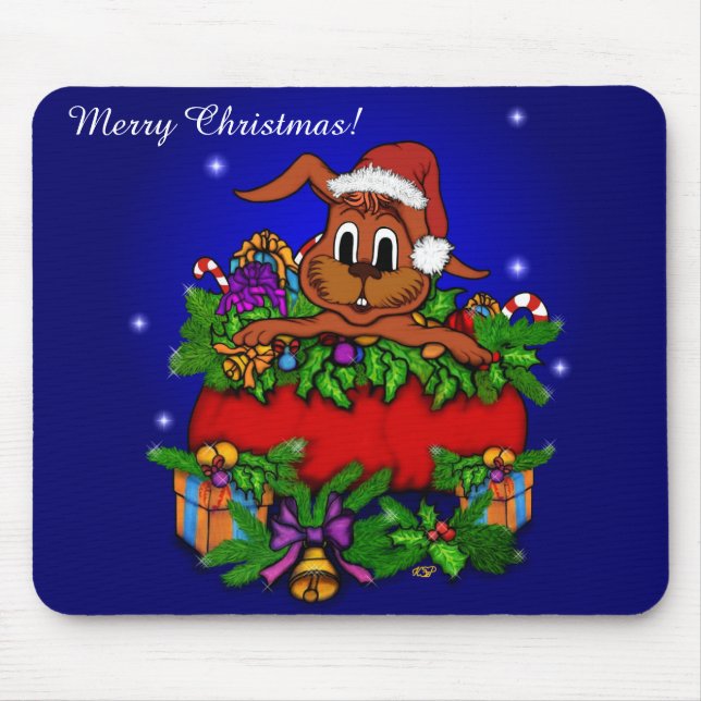 Mousepad Coelho Natal (Frente)