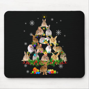 Mousepad Coelho Natal Árvore de Natal Feminino Coelho Diver