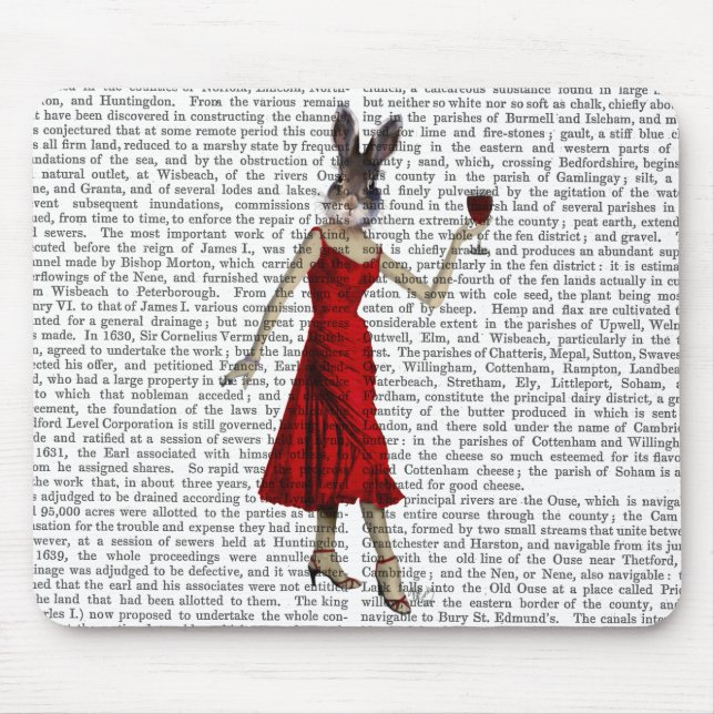 Mousepad Coelho no Vestido Vermelho (Frente)