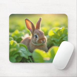 Mousepad Coelho num Jardim de Alface