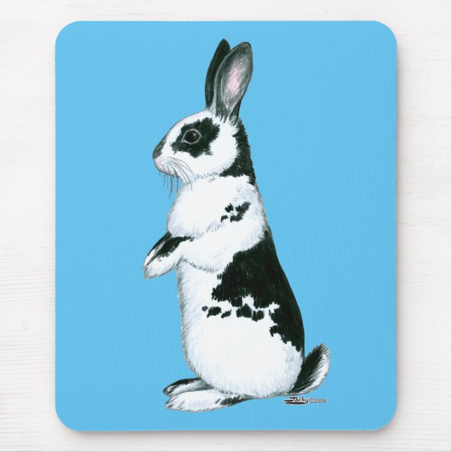 Mousepad Coelho: Preto e Branco (Frente)