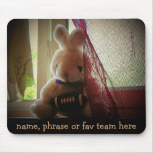 Mousepad Coelho recheado de futebol com Sua Frase