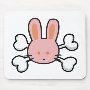 Mousepad coelho rosa Caveira e Crossbones