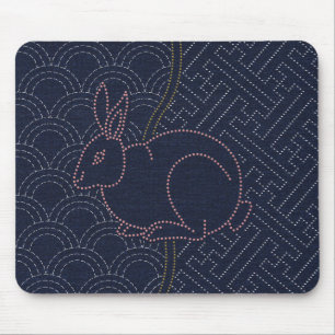 Mousepad Coelho Sashiko Japonês 2