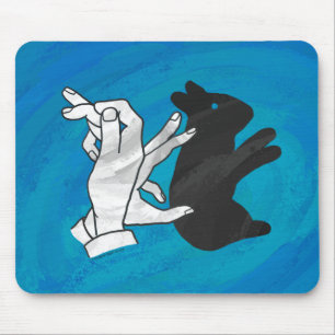 Mousepad Coelho Sombra em Azul