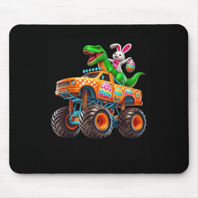Mousepad Coelho T-rex Páscoa Caminhão Monstro Dino Engraçad (Frente)