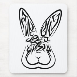 Mousepad Coelho Tribal Negro e Branco