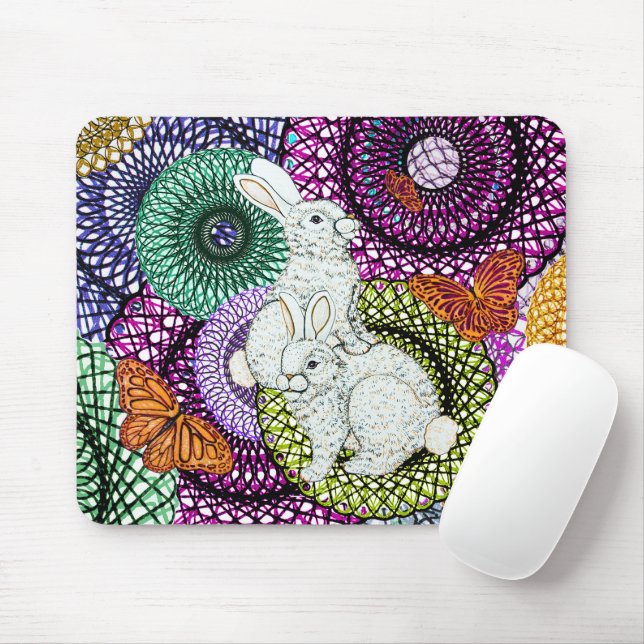 Mousepad Coelhos Abundantes (Com mouse)