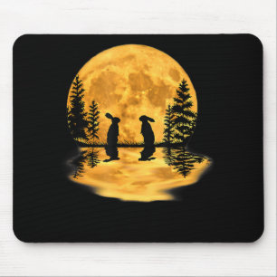 Mousepad Coelhos Coelhos Coelhos Coelhos Lua Noite Céu