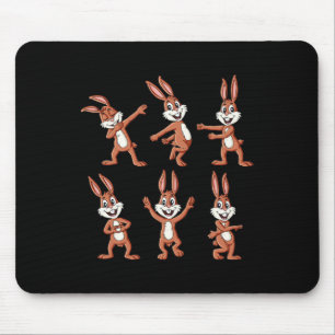 Mousepad Coelhos Dançantes Desafio de Dança do Dia de Pásco