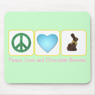 Mousepad Coelhos do chocolate do amor da paz
