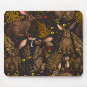Mousepad Coelhos e flora florestal