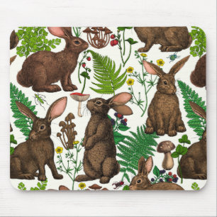 Mousepad Coelhos e flora florestal 4