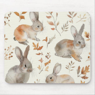 Mousepad Coelhos Folhas