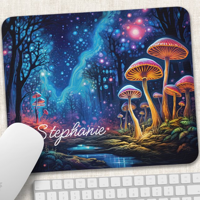Mousepad Cogumelo Bioluminescente Personalizado (Criador carregado)