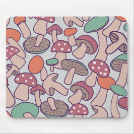 Mousepad Cogumelo Botânico Retro Caprichoso Outono Micélio