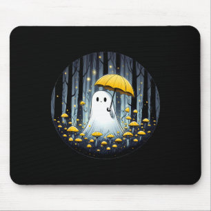 Mousepad Cogumelo Spooky Fantasma Halloween Amarelo Umbrell