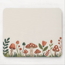 Mousepad Cogumelos Aconchegantes da Floresta