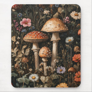 Mousepad Cogumelos Caprichosos e Flores Silvestres Botânico