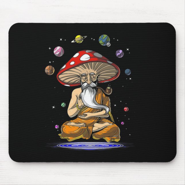 Mousepad Cogumelos Mágicos Ioga Buda Zen Engraçado Mulheres (Frente)