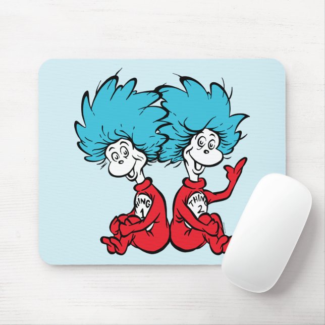 Mousepad Coisa Um e Coisa Dois do Gato no Chapéu (Com mouse)