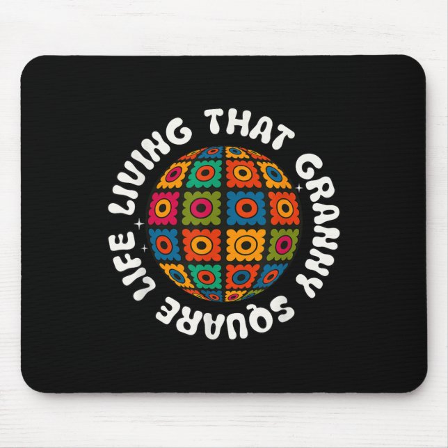 Mousepad Coisas De Crochê Para Mulheres Vovó, Yarn Qu (Frente)