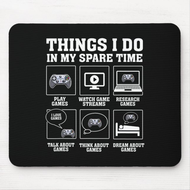 Mousepad Coisas Engraçadas Que Eu Faço No Meu Tempo Inútil  (Frente)