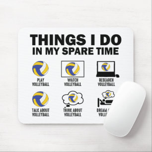 Mousepad Coisas que Eu Faço no Meu Tempo Livre Volei Divert