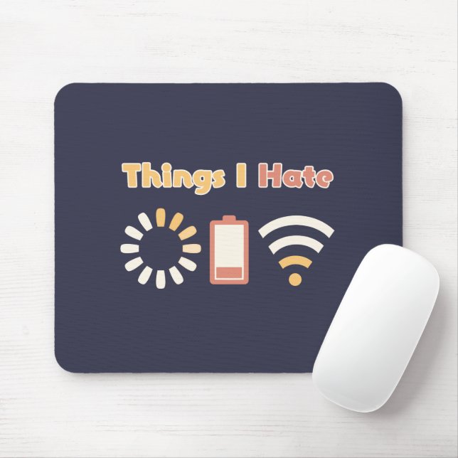 Mousepad Coisas que Eu Odeio Codificação de Computador (Com mouse)