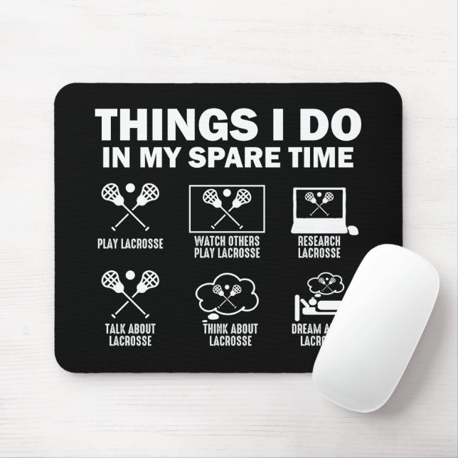 Mousepad Coisas Que Faço No Meu Lacrosse De Tempo Livre (Com mouse)