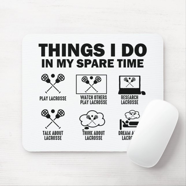 Mousepad Coisas Que Faço No Meu Lacrosse De Tempo Livre (Com mouse)