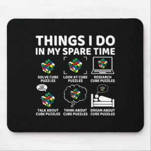 Mousepad Coisas que Faço no Meu Tempo Livre Cubo de Quebra-