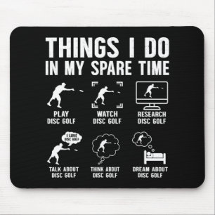 Mousepad Coisas que faço no meu tempo livre Disc Golf Homen