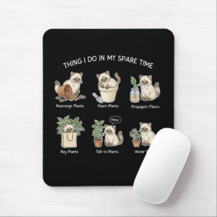Mousepad Coisas que Faço no Meu Tempo Livre Jardim Gato Rag