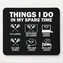 Mousepad Coisas que Faço no Meu Tempo Livre Lacrosse