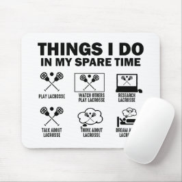 Mousepad Coisas que Faço no Meu Tempo Livre Lacrosse