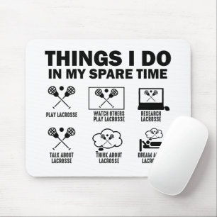 Mousepad Coisas que Faço no Meu Tempo Livre Lacrosse