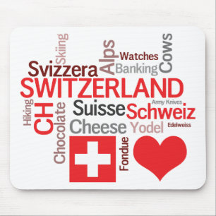 Mousepad Coisas suíças favoritas - suiça do amor de I