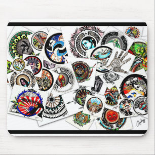 Mousepad Colagem abstrata ecléctico do desenho