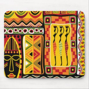 Mousepad Colagem africana colorida do impressão do teste