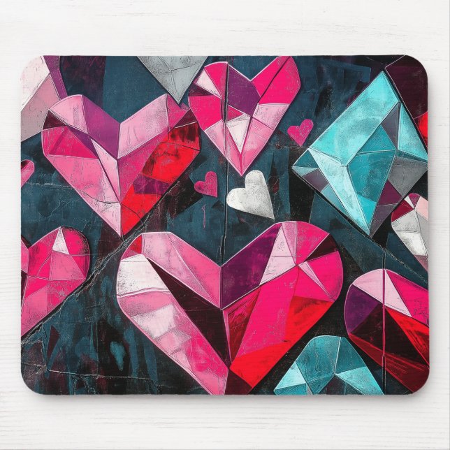 Mousepad Colagem Cardíaca Caleidoscópica (Frente)