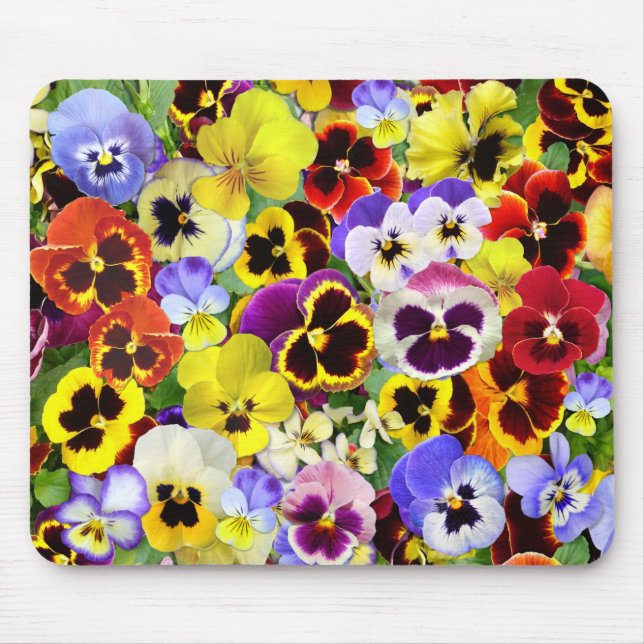 Mousepad Colagem Colorida de Pansy (Frente)