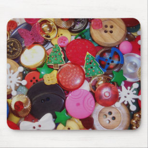 Mousepad Colagem com botões de árvore de Natal