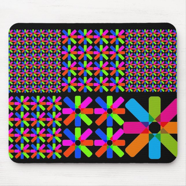 Mousepad colagem da estrela, preta (Frente)