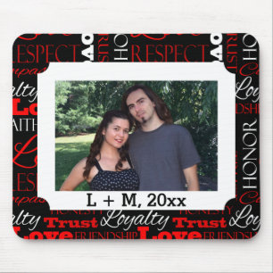 Mousepad Colagem da palavra do dia dos namorados da foto