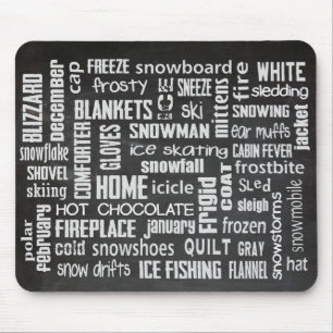 Mousepad Colagem da palavra do inverno