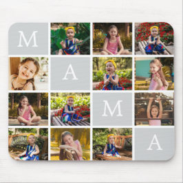 Mousepad Colagem de 12 Fotos Personalizada com Texto Person